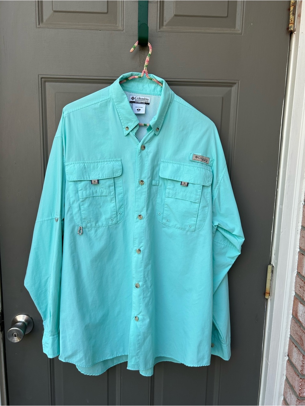 Columbia Men’s Long-Sleeve Fishing Shirt - Aqua